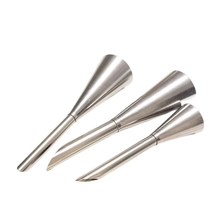 Set 3 duze pentru ornare prajituri, inox, pentru umplere prajituri, cu 10 pungi de unica folosinta