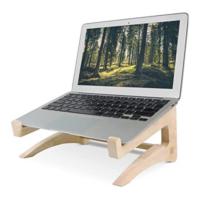 Suport laptop din lemn, ergonomic, usor, pliabil, 10x10x15cm