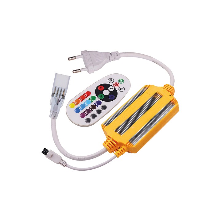 Захранващ кабел с дистанционно управление за светещ маркуч Braytron, дистанционно управление, лесен монтаж