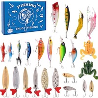 Set 24 momeli artificiale, Lwtsrp®, kit complet de jiguri si naluci pentru pescuitul la Biban, Un cadou pentru sotul pasionat de pescuit, Multicolor