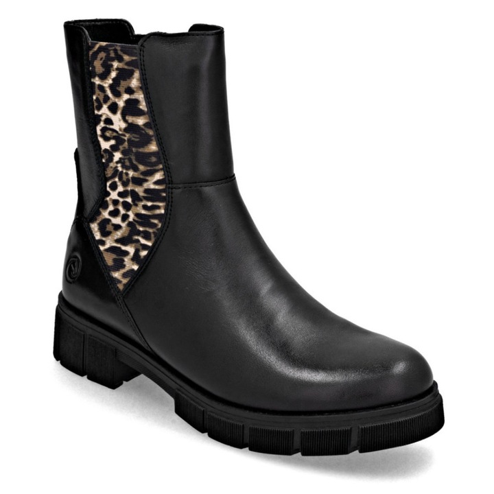 Remonte Remonte női cipzáras bőr bokacsizma gumírozott betéttel D2S70-03