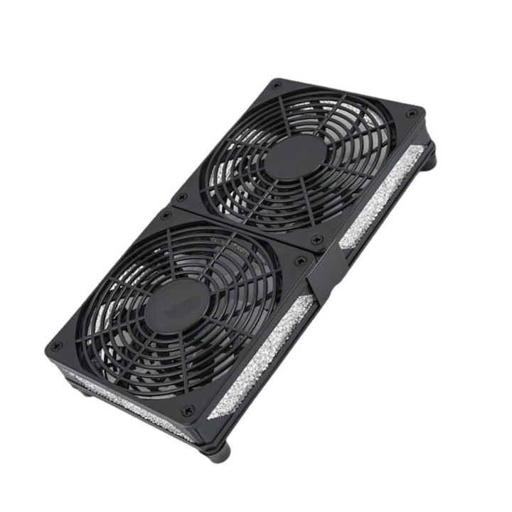 PC ventilátor 120mm, 2 ventilátoros készlet, színes LED világítás, 12x12cm