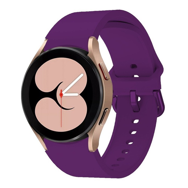 Bratara de schimb din silicon pentru Samsung Galaxy Watch 4/5/6, design elegant, impermeabil, violet inchis, dimensiune unica