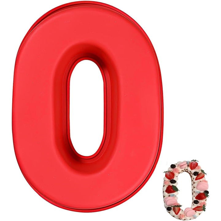 Forma prajituri, numar 0, silicon 3D, rezistent la caldura, usor de curatat, multicolor