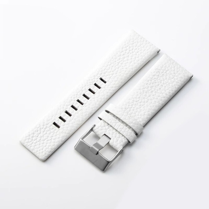 Curea de ceas din piele naturala, 22mm, neagra, maro, alba, set 1 buc.