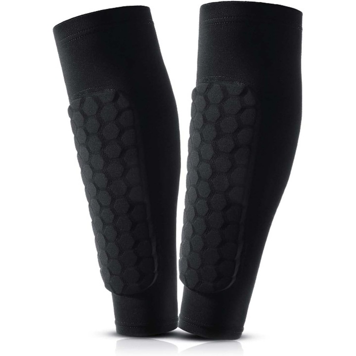 Aparatori de tibie pentru fotbal, cu protectie impotriva impactului, benzi antiderapante, set, multicolor, adulti si copii