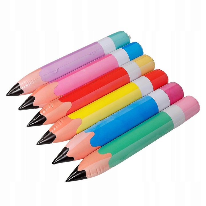 6 db felfújható toll készlet, többszínű, 70x15x0,1cm