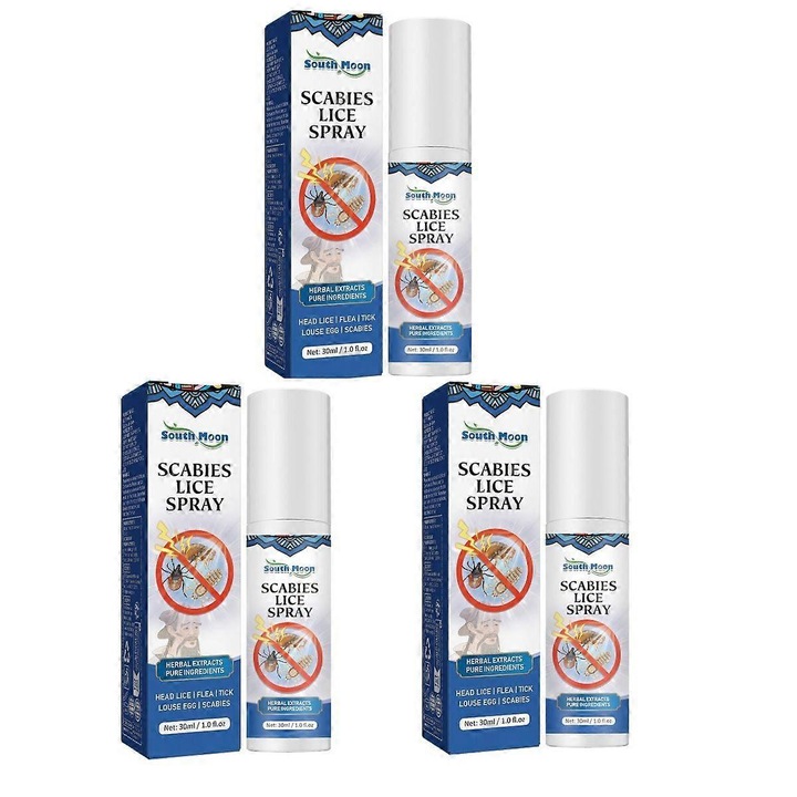 Spray tetvek eltávolítására, South moon, 3 db, természetes kivonatok, 150 ml