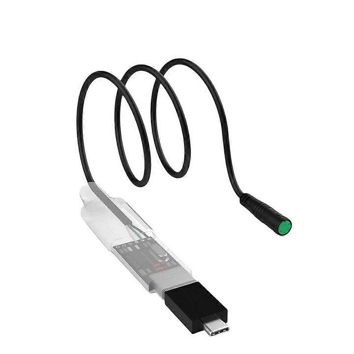 Cablu de programare USB Bafang, 100cm, cu conector OTG, compatibil cu motoare mid-drive