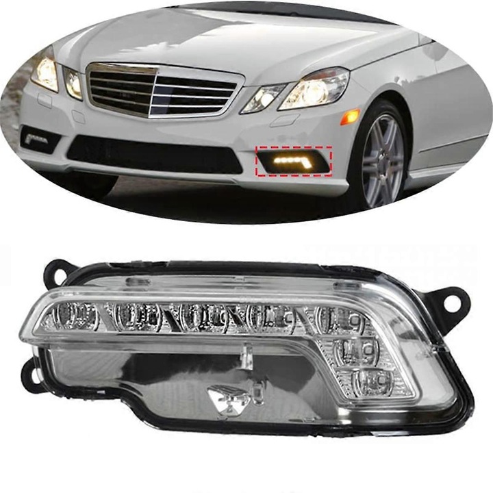Lampi LED de zi set pentru Mercedes Benz W212, 2 bucati, plastic, impermeabile, luminoase