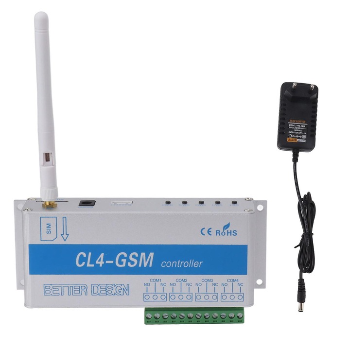 Kit automatizare poarta GSM, comutator de releu, IP30, dimensiuni compacte, priza EU