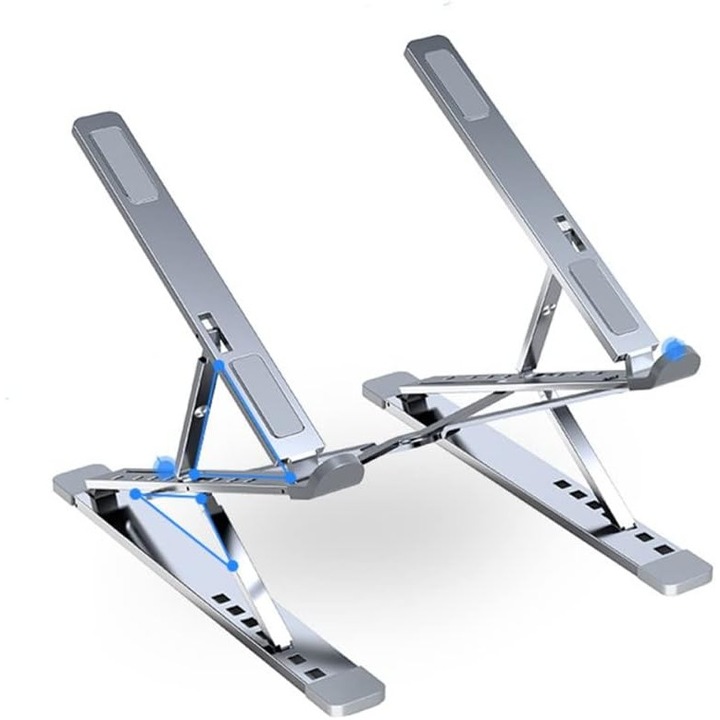 Suport laptop ajustabil, ergonomic, portabil, din aluminiu, 11.5x2x1 inch, pentru laptopuri de 11-17.3 inch, capacitate 40 kg
