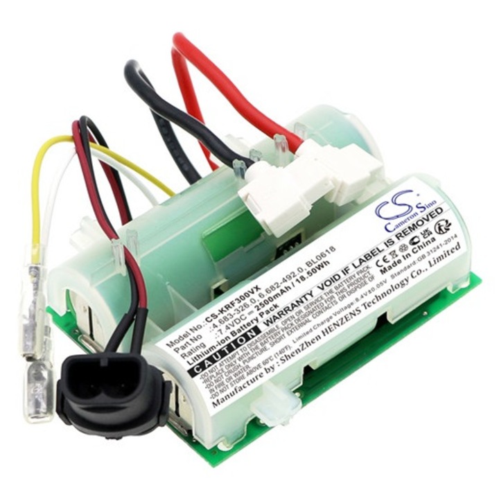 Cameron sino li-ion akkumulátor, 7.4v, 2500mAh, kompatibilis karcher 4.683-326.0 fehér-vel