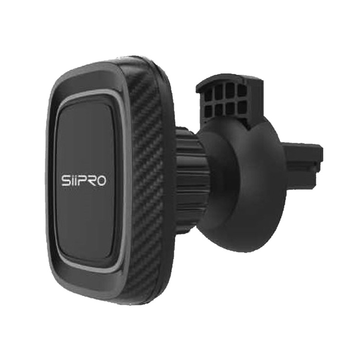 Suport telefon auto magneti Siipro, negru, pentru ventilatie, constructie rezistenta