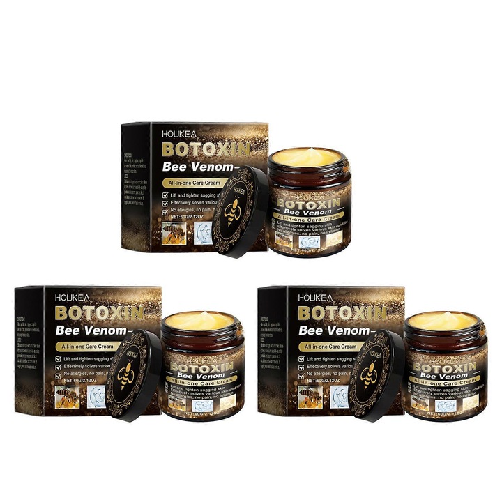 Botoxin Méhméreg Bőrápoló Kezelés Szett, 3 db, javítja a rugalmasságot, hidratálás, 60g, HOUKEA