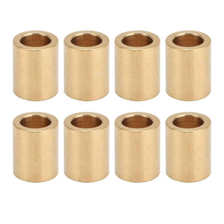 8 db önkenő persely készlet, sárgarézből, 8mm belső átmérő, 12mm külső átmérő, 15mm hosszúság