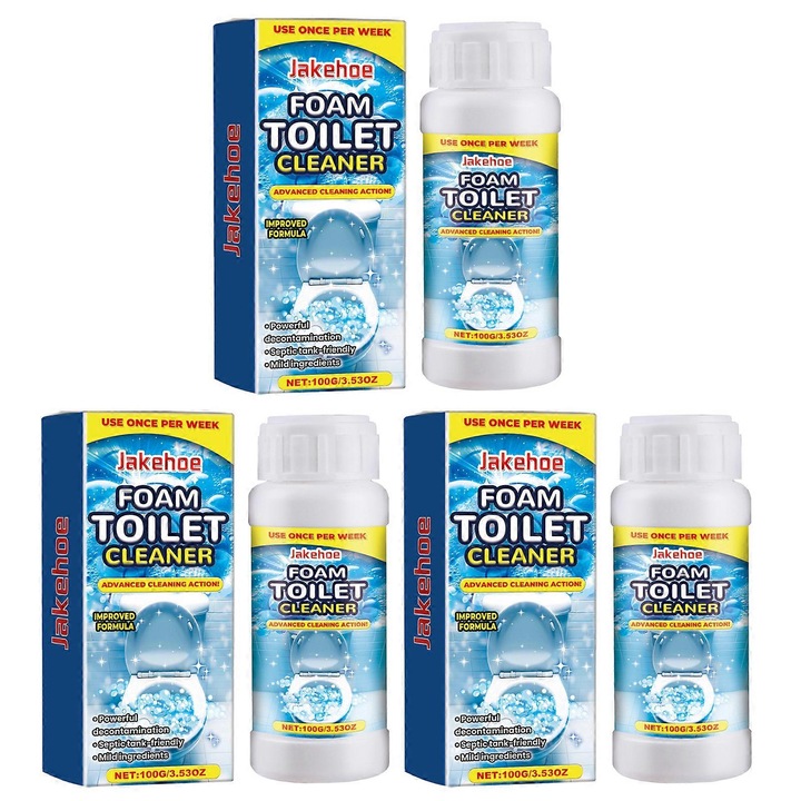 Освежител за тоалетна, Jakehoe, 3 броя, ефективно почистване