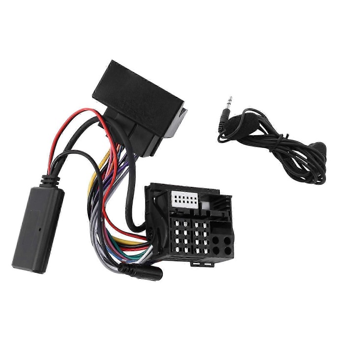 Bluetooth adapter autórádióhoz, mikrofonos szettel, kompatibilis E60 E63 E90 E91, fekete