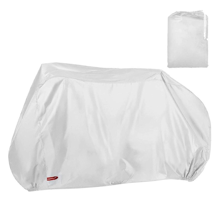 Husa de protectie pentru bicicleta, 200x70x110cm, impermeabila, rezistenta la UV, argintie, set