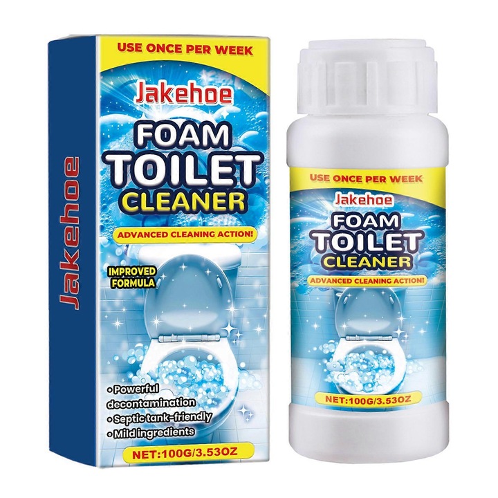Освежител за тоалетна, Jakehoe, 100g, 11x4.3x4.3 см, екологична формула, ефективно почистване
