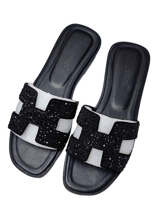 Papuci de plaja, pentru femei, negru