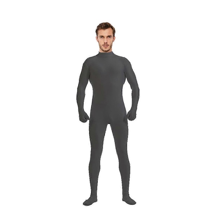 Costum bodysuit zentai, gri 180cm
