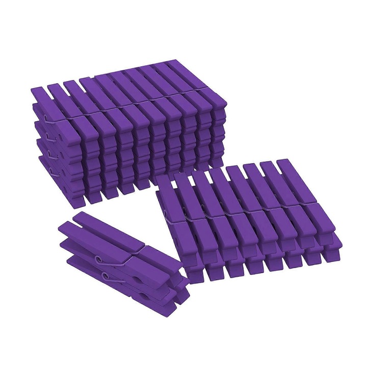 Set 50 carlige pentru rufe, Mov