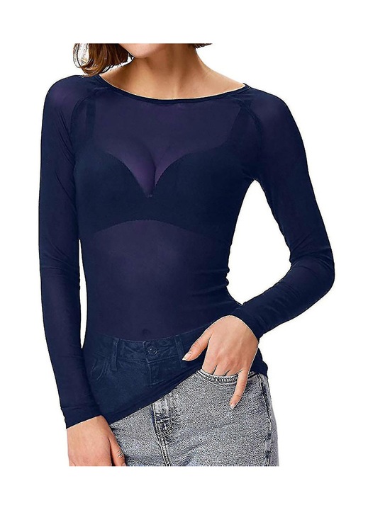 Bluza modelatoare, Poliester, Albastru inchis