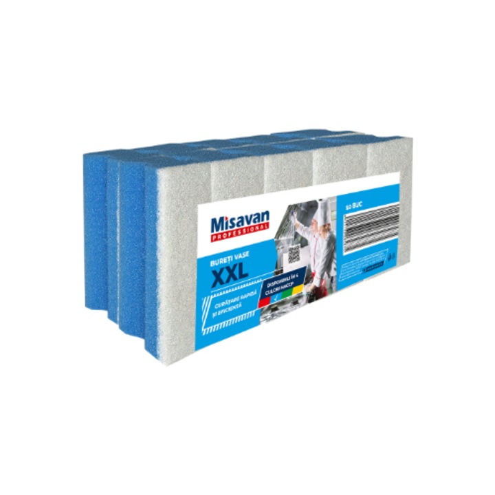 Burete vase XXL Misavan professional, albastru, 10 buc/set