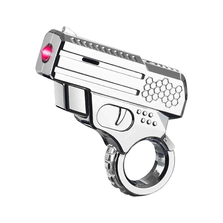 Bricheta metalica retro, design sticla transparenta, rezistenta la vant, dimensiune portabila