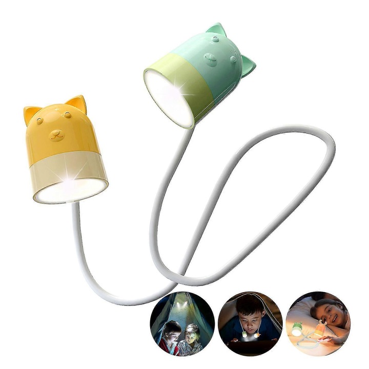 Lampa LED de gat, multicolora, 12x11x4cm, pentru citit si activitati nocturne