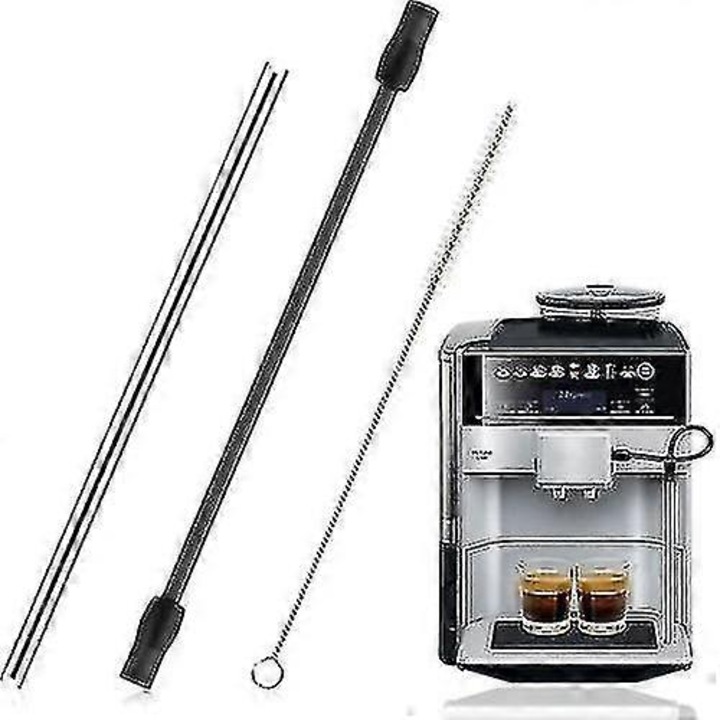 Furtun siliconic pentru lapte set cu perie si tub inox 220mm gri inchis