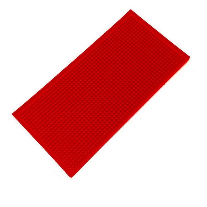 Covoras de bar antiderapant din cauciuc, 15 cm x 30 cm, rosu