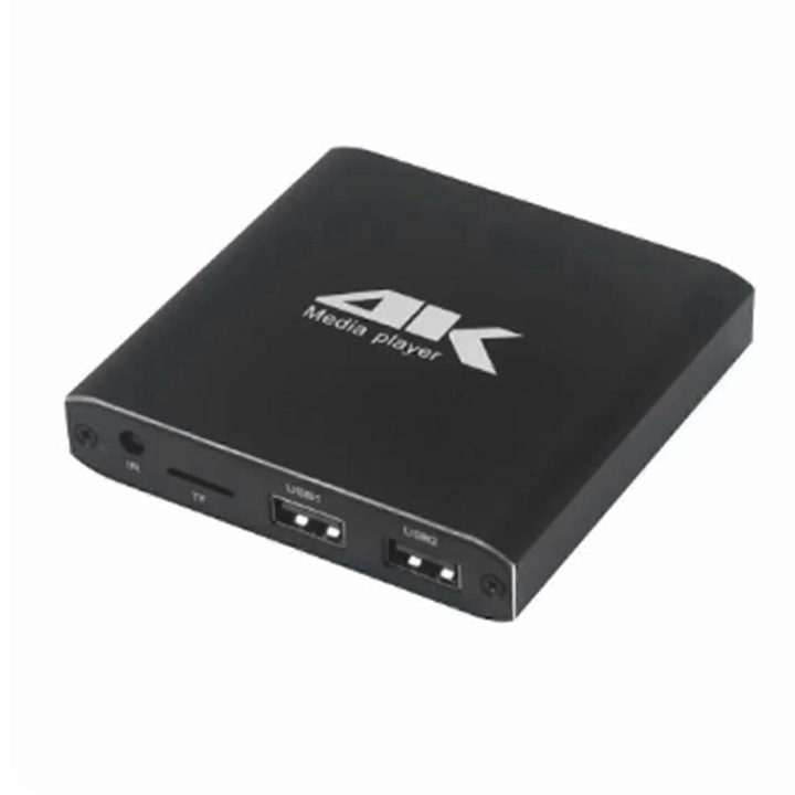 Media player 4K, mini, 60Hz, negru, suport USB si MiniSD