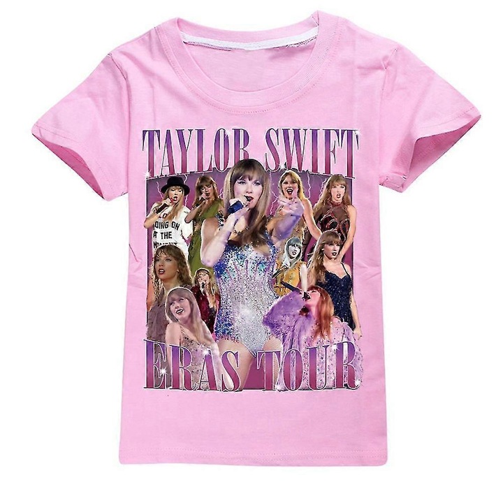 Gyermek póló, Taylor Swift, rövid ujjú, rózsaszín, pamutkeverék
