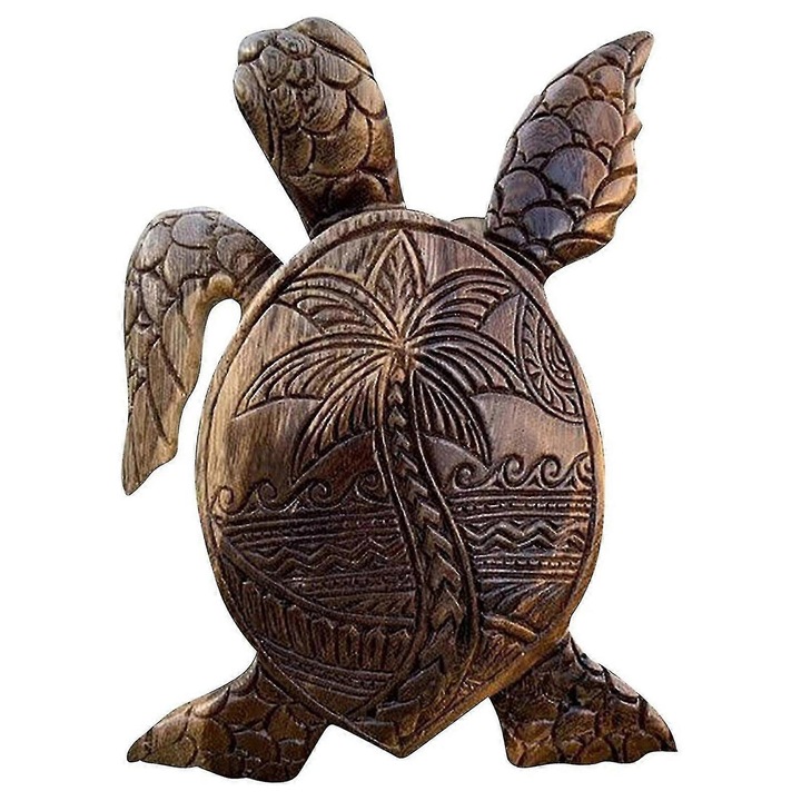 Statueta testoasa din rasina, decor multicolor, 15x11x4cm, accesoriu decorativ pentru gradina