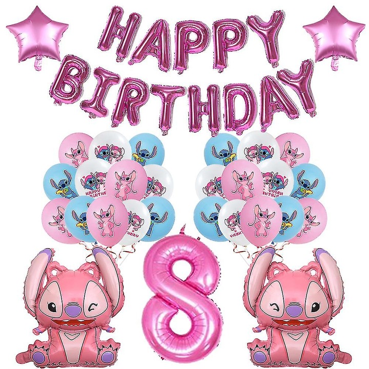 Set de petrecere Pink Stitch, articole de masa din hartie, multicolor, pentru evenimente si petreceri