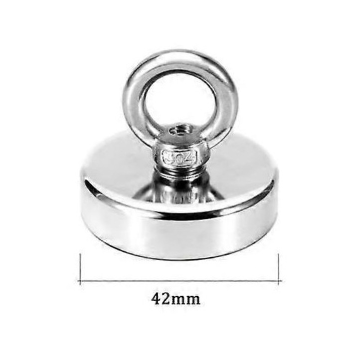 Magnet de pescuit neodim D42, 61KG, argintiu