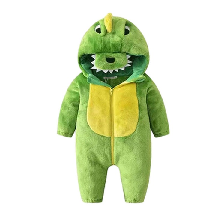 Pijama copii Stegosaurus, Flanel, Verde