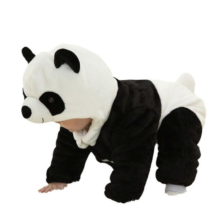 Gyermek pizsama - Panda, Fehér/Fekete, Flanel