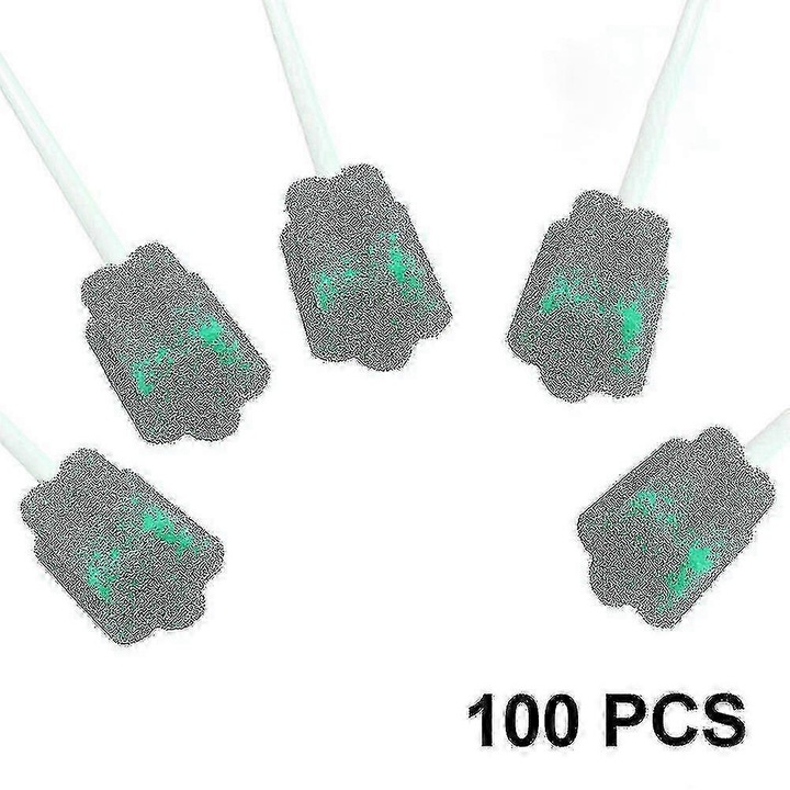 Set 100 Bureti de Bumbac pentru Igiena, Verde, 95x2mm