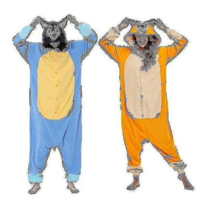 Halloween jelmez felnőtteknek, Kék kutya, patchwork, poliészter, kapucnis, L méret