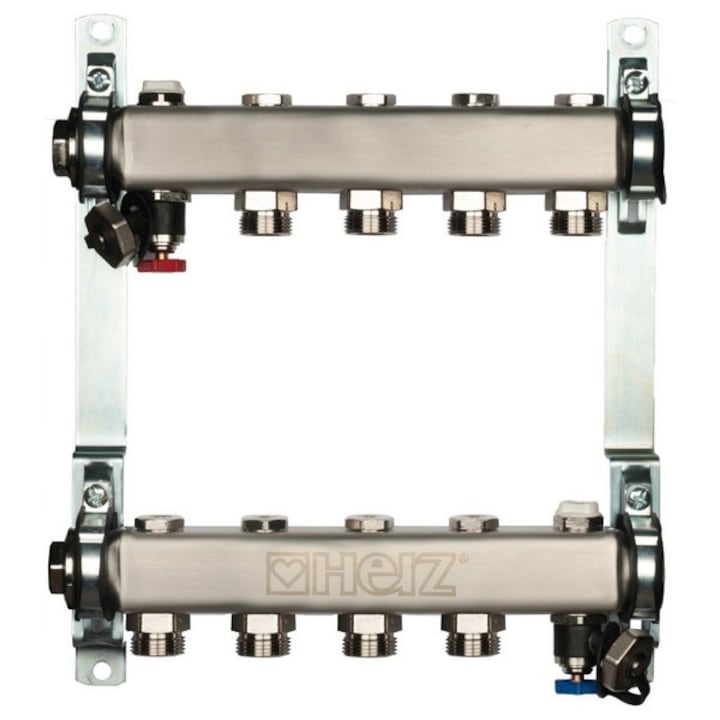 Distribuitor pentru corpuri de incalzire, 2 cai, HERZ, inox 1"