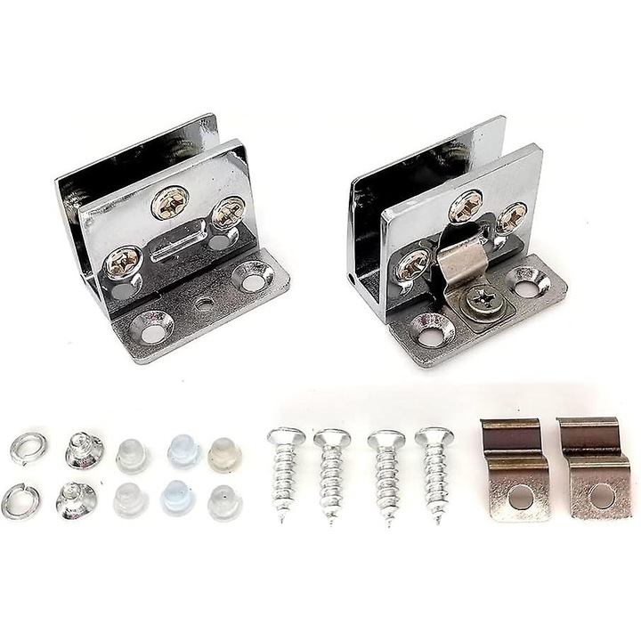 Balama üvegajtókhoz, 2 db-os szett, alumínium, ezüst, 3-8mm