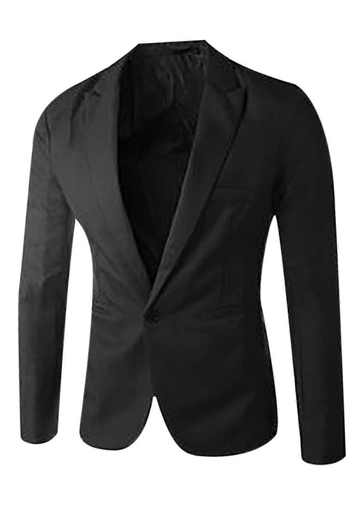 Sacou barbatesc casual, un nasture, negru