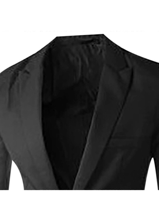 Sacou barbatesc casual, un nasture, negru