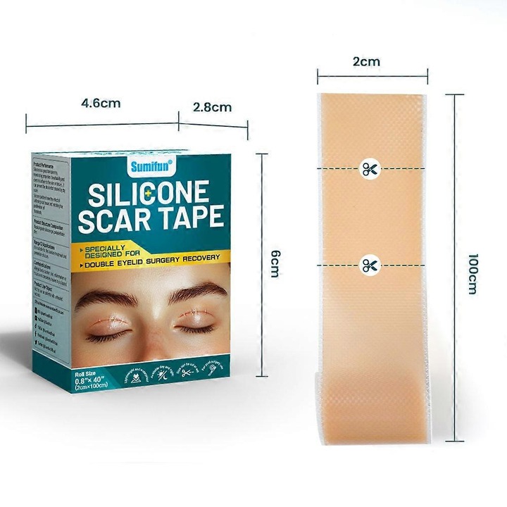 Plasturi din silicon, Sumifon, 2x100cm, pentru piele sensibila