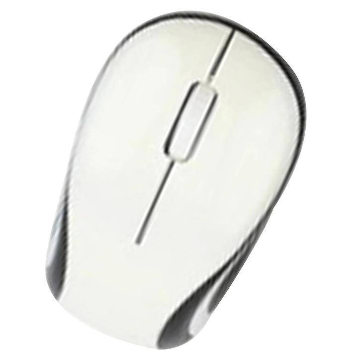 Mouse wireless mini pentru laptop, 1600 DPI, alb, 3 butoane
