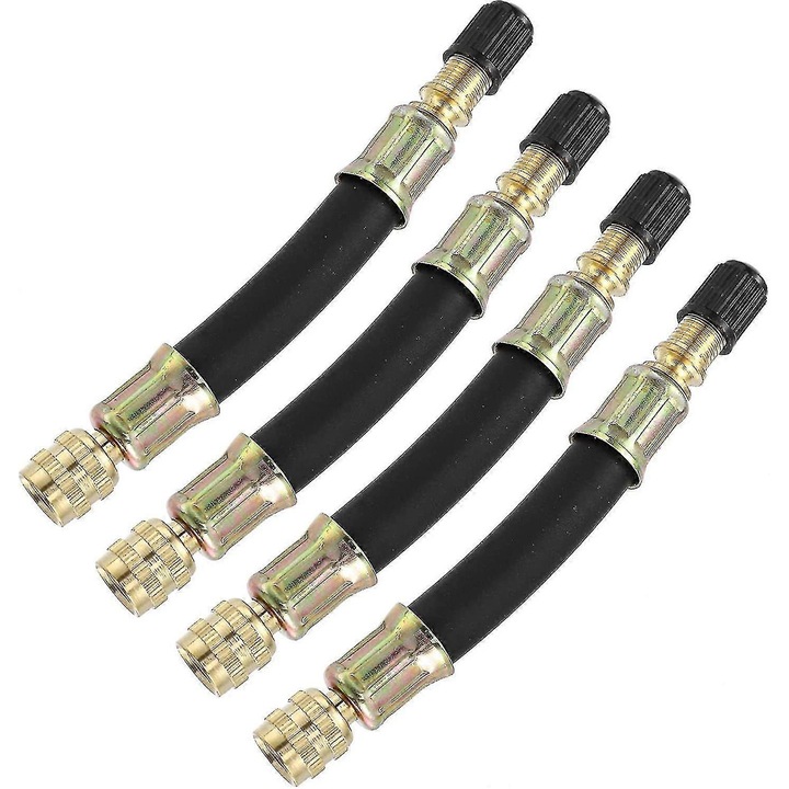 Set 4 extensii flexibile pentru valve de roata 10cm, aplicabil pentru masini, camioane, biciclete, remorci