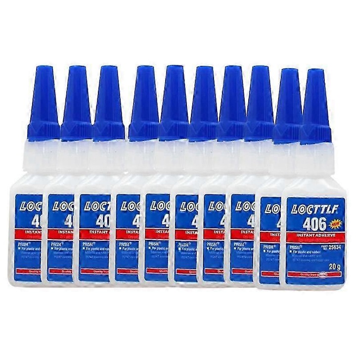 Set 10 bucati adeziv puternic 20g, uscare rapida, pentru plastic, metal, cauciuc